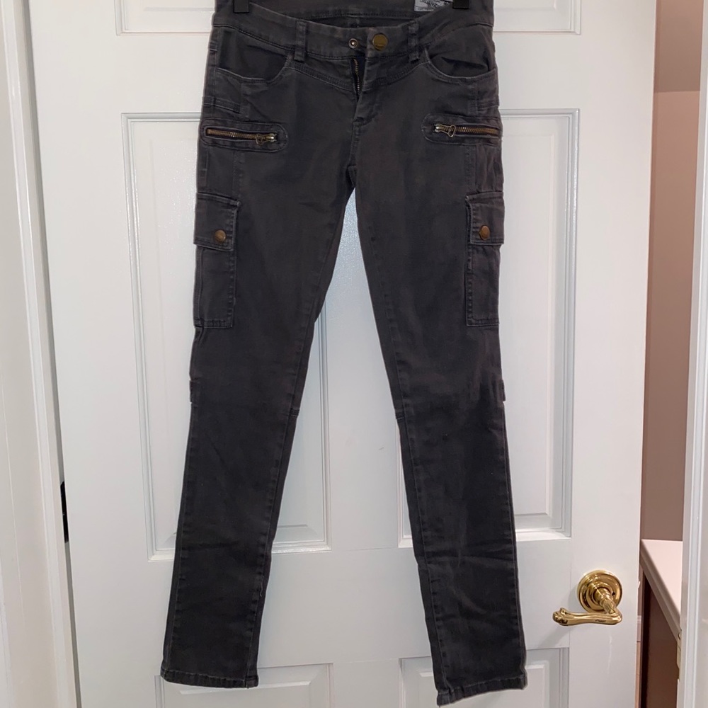 Blank NYC gray denim cargo jean pants